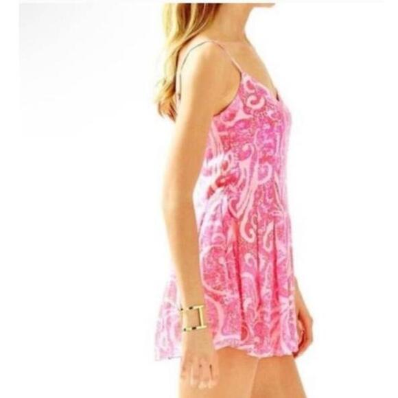 Lilly Pulitzer Dress Womens 6 Pink Adjustable Straps Preppy Resort Romper - Picture 13 of 13